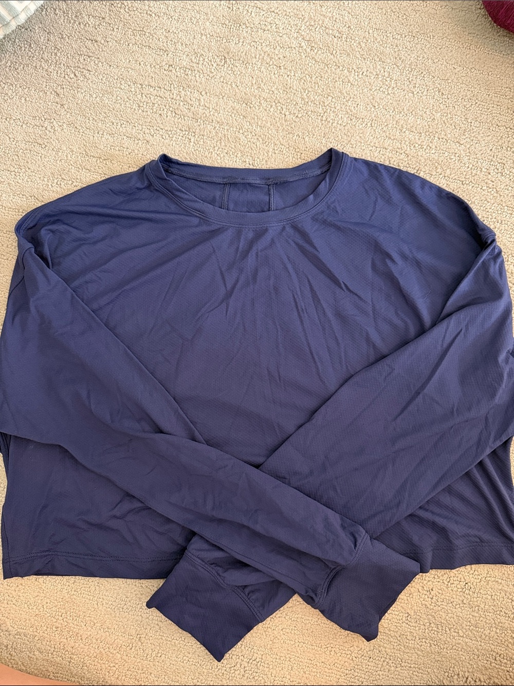 Long Sleeve Crewneck Top in Deep Navy
